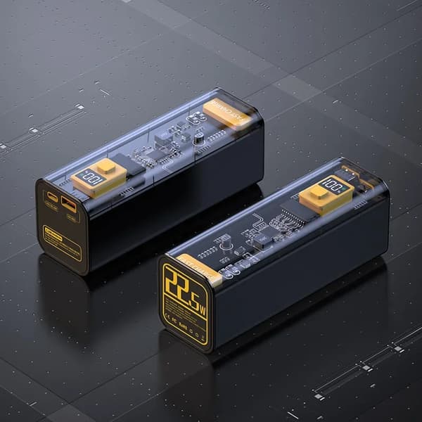 Power Bank, 40000mAh kapacitet, tovejs hurtigopladning,Sort 1 stk, 30001MAH-50000MAH