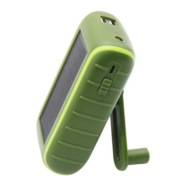 Bærbar Power Bank, 6000mAh kapacitet, solopladningsfunktion,grøn, 6000MAH