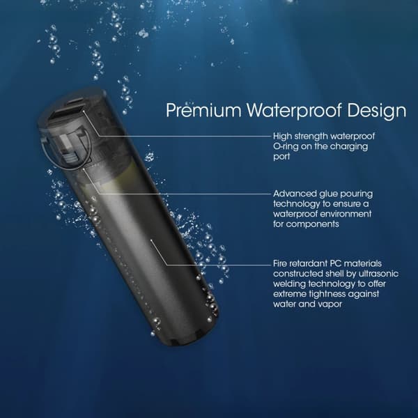 IP68 Klassad Vattentät Powerbank, 5000mAh Kapacitet, Envägs Snabbladdning,5000mAh