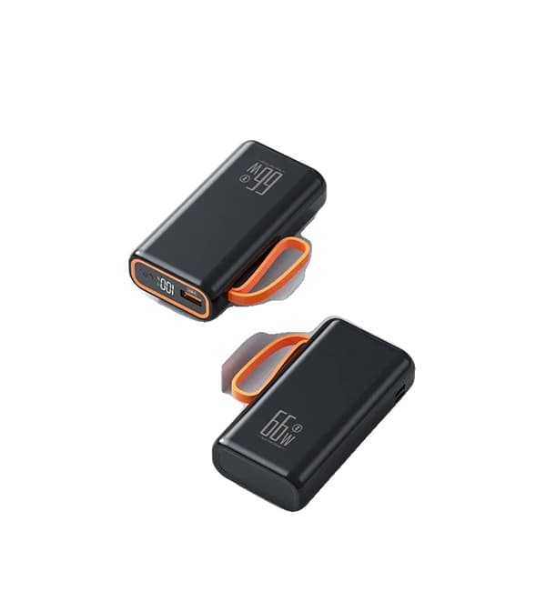 Bærbar Power Bank, 20000mAh kapacitet, 66W hurtigopladning,20000mAh, Sort