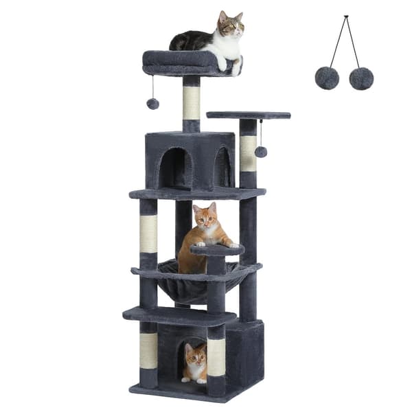 Lyxig Kattställning, Rymlig Flerplansdesign, Hållbara Sisal Klösträd,Som bild, AMT0204DGY-S