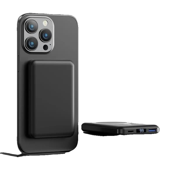 Bærbar Magnetisk Power Bank, 10.000mAh Kapacitet, To-vejs Hurtig Opladning,10000mah sort