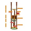 Miniatyrbillede 1 af 2: Gulv-til-loft katte træ, træ konstruktion, højdejusterbar,AMT0119BN, XL