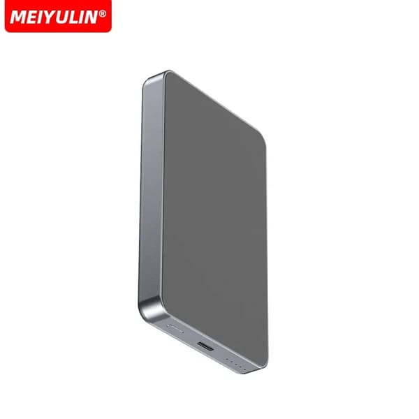 Trådløs Magnetisk Power Bank, 10000mAh Kapacitet, Hurtigopladningssupport,10000mAh, Grå