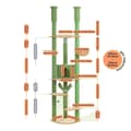Miniatyrbillede 1 af 2: Gulv-til-loft katte træ, træ konstruktion, højdejusterbar,AMT0119GN-a, XL