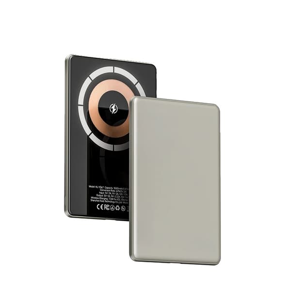 Bærbar Magnetisk Trådløs Power Bank, 5000mAh Kapacitet, 20W Hurtigopladning,Titanium, 5000mAh