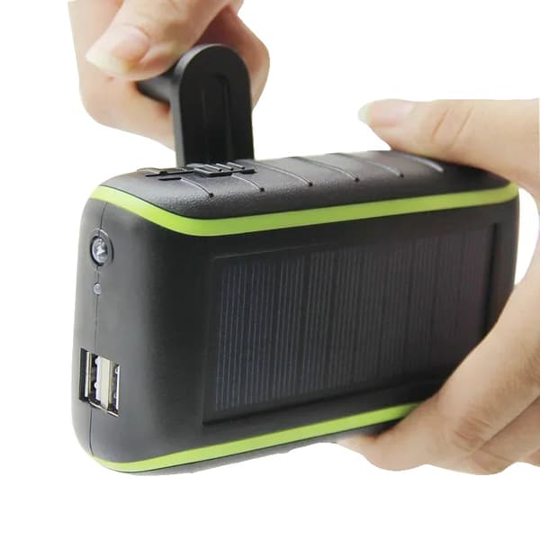 Kannettava Power Bank, 6000mAh kapasiteetti, aurinkolataustoiminto,musta, 6000 MAH