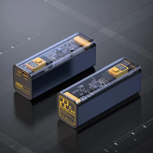 Power Bank, 40000mAh kapacitet, tovejs hurtigopladning,Grå 1 stk, 30001MAH-50000MAH