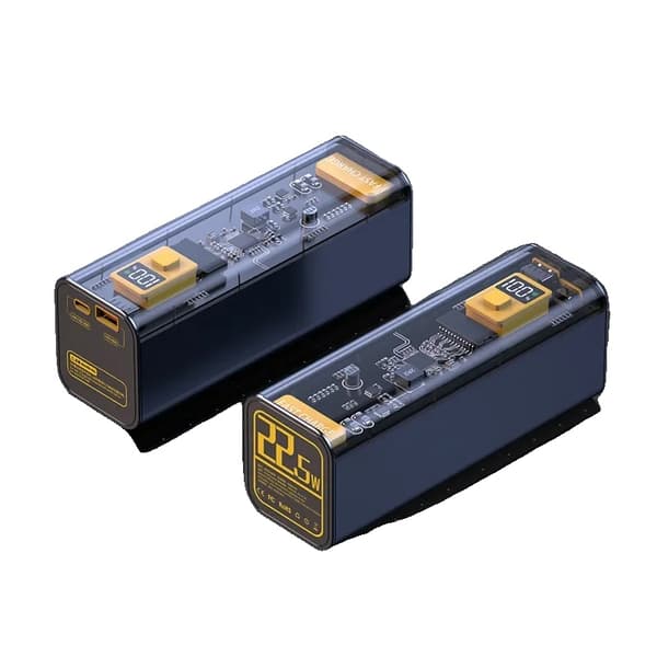 Power Bank, 40000mAh kapacitet, tovejs hurtigopladning,Grå 1 stk, 30001MAH-50000MAH