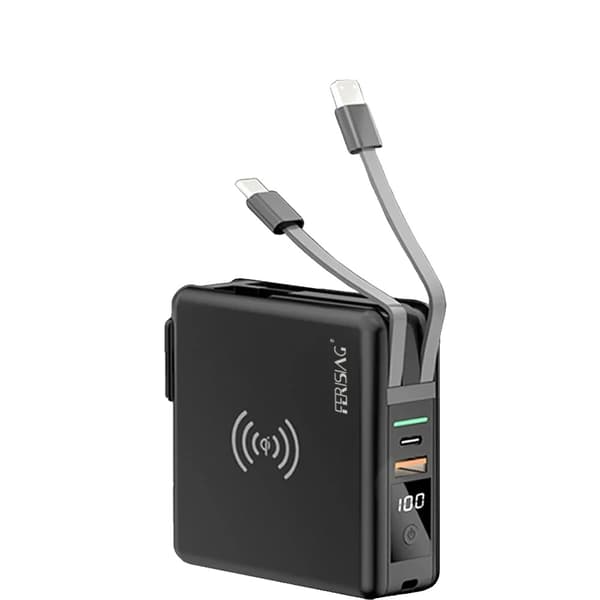 Langaton Power Bank, 10000mAh kapasiteetti, nopea lataustuki,EU Plug Musta, 10000mAh