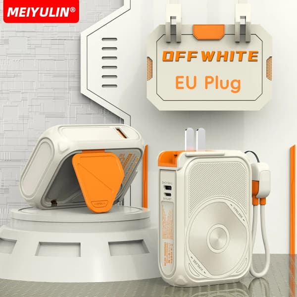 20000mAh Magnetisk Trådlös Power Bank, Snabbladdningsteknik, Flera Utgångsalternativ,Off White Eu, 20000mAh