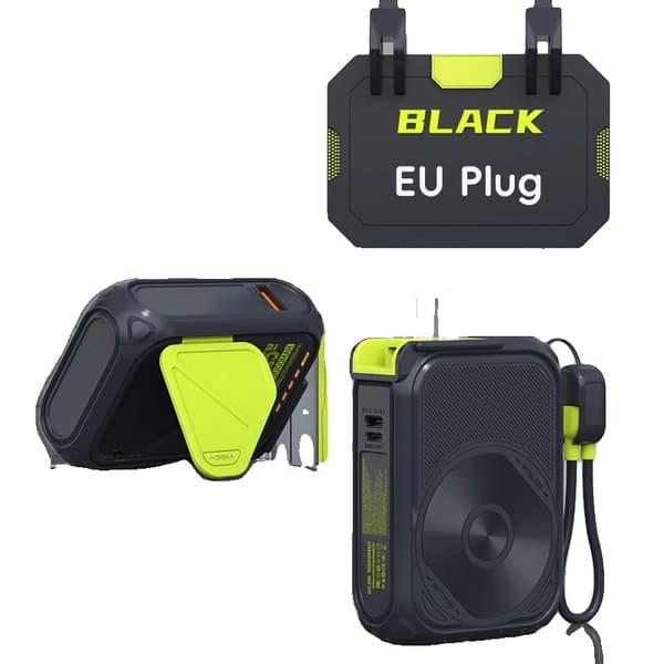 20000mAh Magnetisk Trådløs Power Bank, Hurtigopladningsteknologi, Flere Udgangsmuligheder,Sort EU, 20000mAh