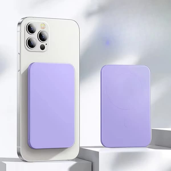 Magnetisk Power Bank, 10000mAh kapacitet, tovejs hurtigopladning,10000mAh lilla, 10000mAh