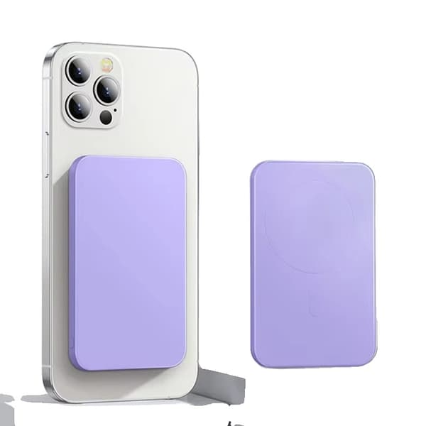 Magnetisk Power Bank, 10000mAh kapacitet, tovejs hurtigopladning,10000mAh lilla, 10000mAh
