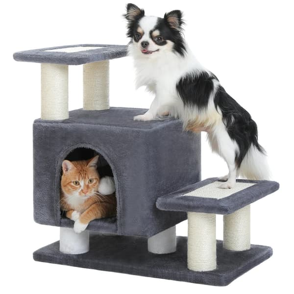 Pettrappe til hunde og katte, fler-niveau design, komfortabel lejlighed,AMT0301DGY, M