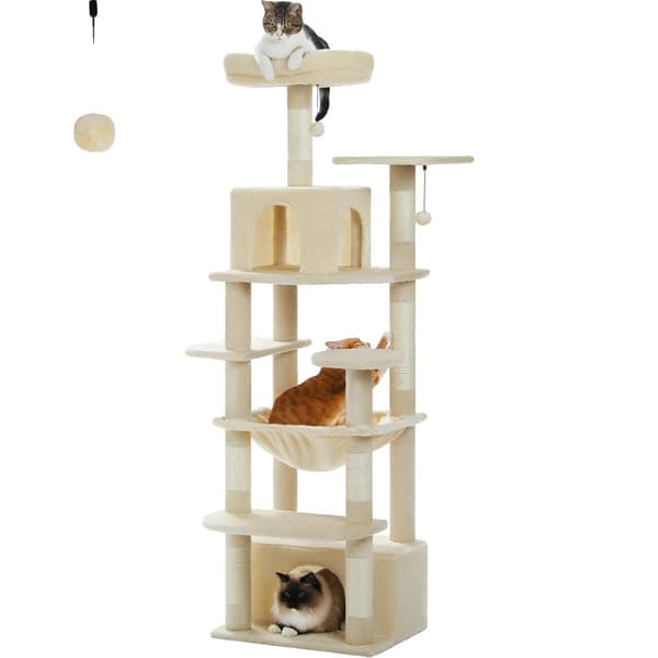 Luksus Kattekradse, Rummelig Multi-Niveau Design, Holdbare Sisal Kradsepæle,AMT0204BG-M, Som billede