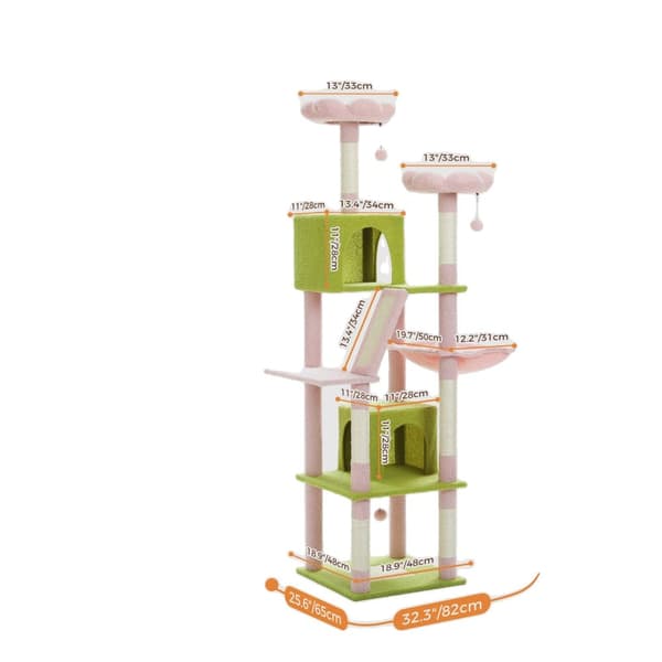 Multi-Level Katte træ, 70,9 tommer højde, 6 Kradseposter,AMT0239PK, XL