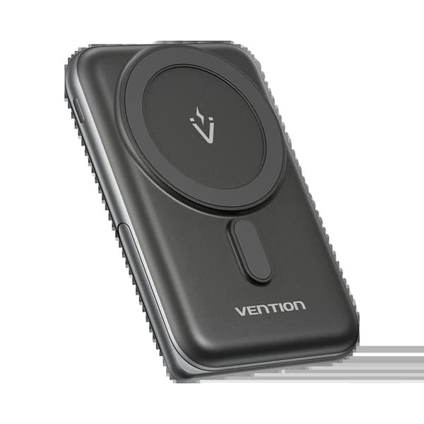 Power Bank, 10000mAh kapacitet, 20W USB-C udgang, magnetisk trådløs opladning,10000mAh Sort