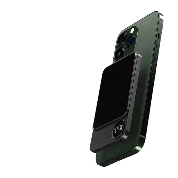 Magnetisk Power Bank, To-vejs Hurtig Opladning,En grøn, 5000mAh