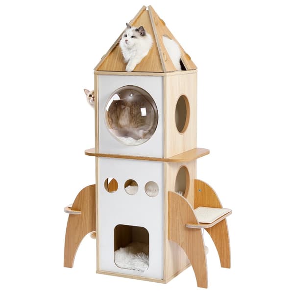 Katträd, flervåningsdesign, sisal klöspelare,AMT0096BG-HW