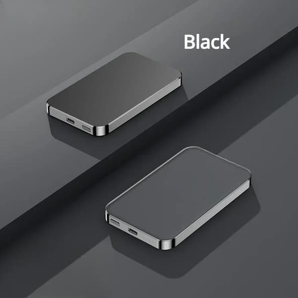 Magnettinen langaton power bank, 10000mAh kapasiteetti, USB C PD20W nopea lataus,Musta 10000mAh