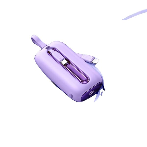 Mini Power Bank, 10000mAh kapacitet, 22.5W hurtigopladning,10000mAh, Lilla