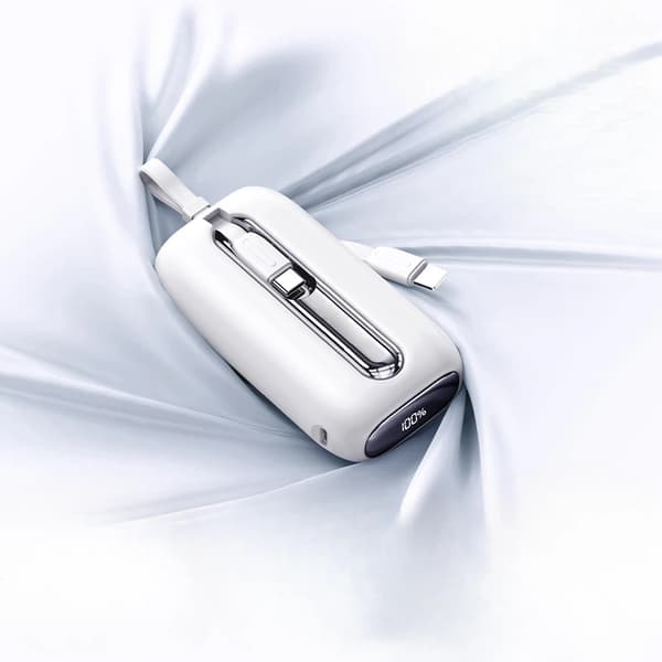 Mini Power Bank, 10000mAh kapacitet, 22.5W hurtigopladning,10000mAh, Hvid