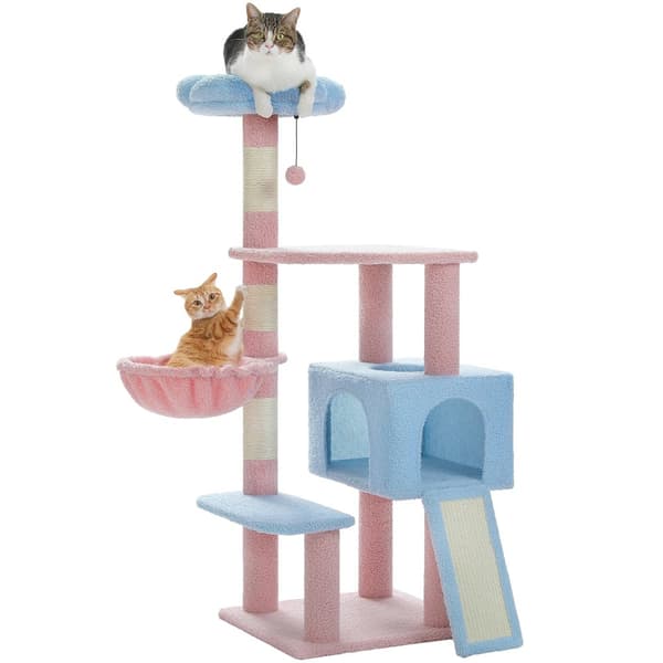 Kattträdstorn, 120 cm höjd, Interaktiv fluffig boll,L, AMT0236BU