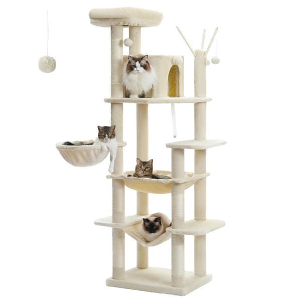 Deluxe Multi-Cat Tornträd, 175 cm Höjd, 6-Nivå Design,AMT0240BG, som på bilden