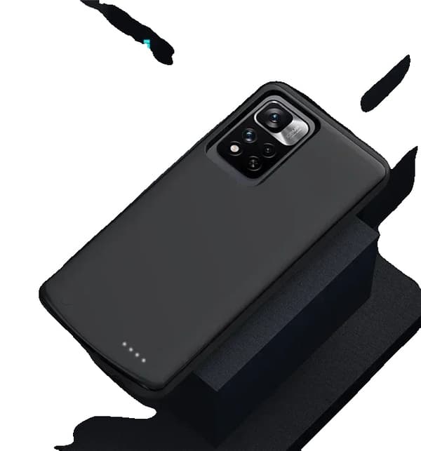 Power Case, 10000mAh kapacitet, DC 5V-2.0A indgang/udgang, kompatibel med Note 12-serien,forNote 11 Pro Sort