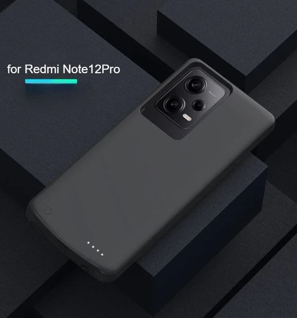 Power Case, 10000mAh kapacitet, DC 5V-2.0A ingång/utgång, kompatibel med Note 12-serien,förNote 12 Pro Svart