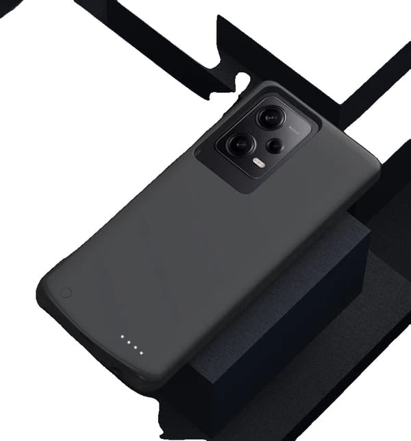 Power Case, 10000mAh kapacitet, DC 5V-2.0A ingång/utgång, kompatibel med Note 12-serien,förNote 12 Pro Svart