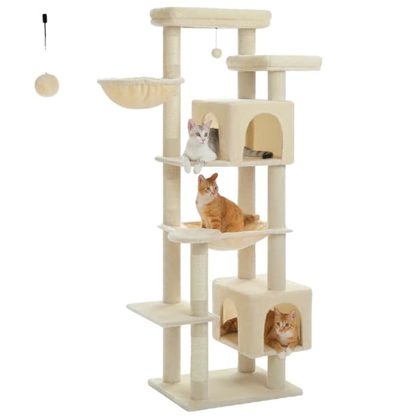 Kattträdstorn, Rymlig Design, Hållbara Klösträd,AMT0293BG, som bild