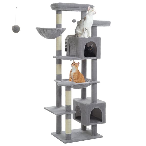 Kattträdstorn, Rymlig Design, Hållbara Klösträd,AMT0293GR, som bild
