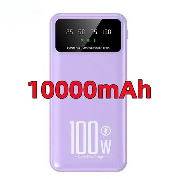 Bærbar Power Bank, 100W Maksimal Udgang, Digital Skærm,10000mAh-10000mAh-a, 10000mAh