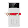 Miniatyrbillede 1 af 2: Bærbar Power Bank, 100W Maksimal Udgang, Digital Skærm,10000mAh-Hvid, 10000mAh