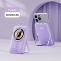 Miniatyrbillede 2 af 2: Powerbank, trådløs opladning, digital skærm, hurtig 23W udgang,Lilla-10000mAh, 10000mAh
