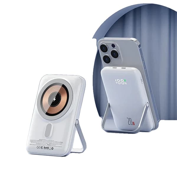 Power Bank, Langaton Lataus, Digitaalinen Näyttö, Nopea 23W Teho,10000mAh, Valkoinen-10000mAh