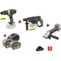 Miniatyrbillede 1 af 6: X-FIT PACK 'BIG WORK' 3 maskiner 18V + 2 batterier 18V 3.0Ah: Borr / skruvmejsel + Perfo hammare + Vinkelslip