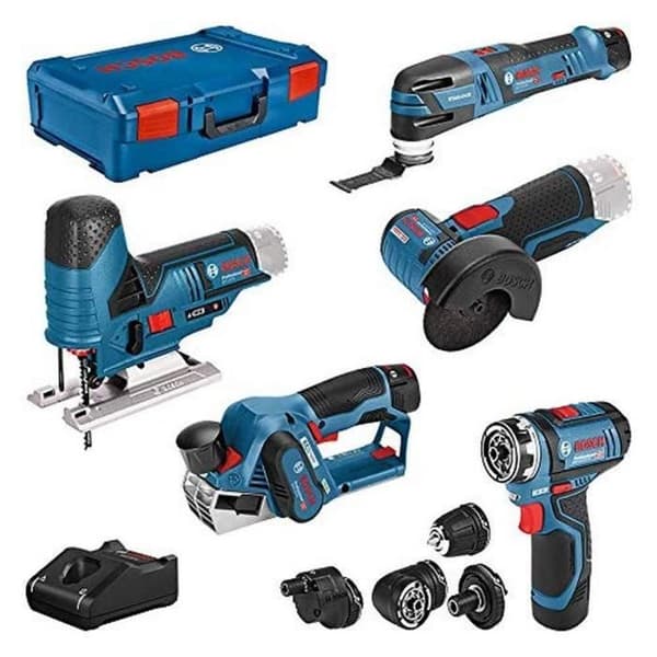 Pack 5 Bosch Tools Professional Drill GSR + GOP Sander + Gho Planing + GWS Grinder + GST ??Jigsaw + 3 Batterier + laddare