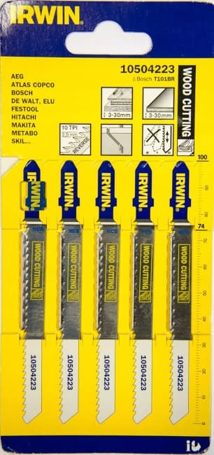 Sticksågblad 5 st IRWIN typ T 100 mm