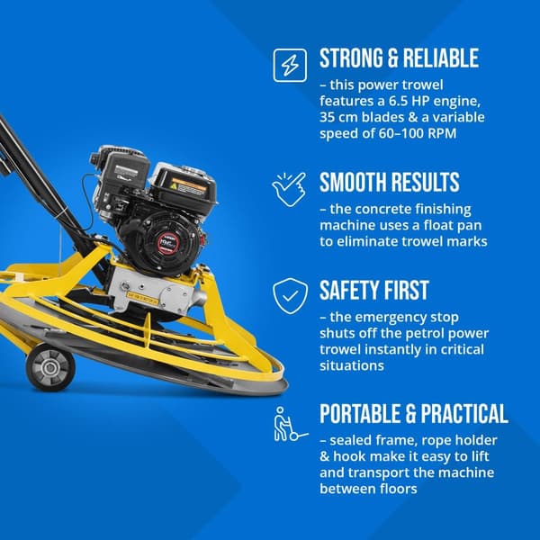 Power glättare - 6,5 HP - 60 till 100 rpm