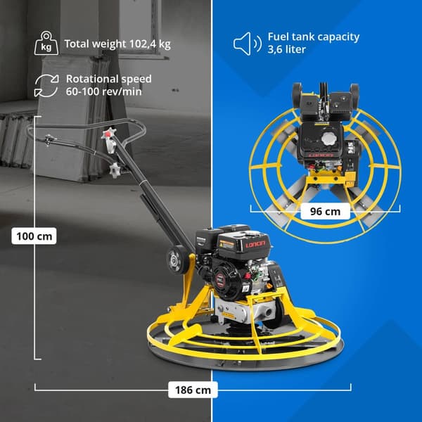 Power glättare - 6,5 HP - 60 till 100 rpm