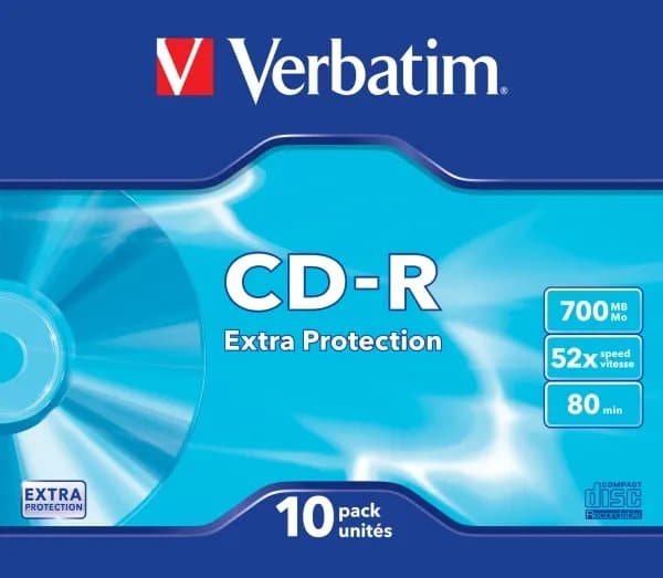 Verbatim - 10 x CD-R - 700 MB (80 min) 52x - ohut CD-kotelo - ohut CD-kotelo