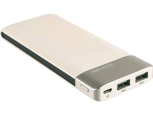 RealPower PB-8000 Fashion, 8000 mAh, Lithium Polymer (LiPo), Sort, Sjampagne