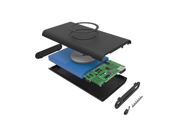 RealPower PB-8000, 8000 mAh, Langaton lataaminen, 5 V, Musta
