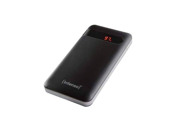 Intenso Powerbank PD10000 - Strømbank - 10000 mAh - 3 A - QC 3.0 (24 pin USB-C) - på kabel: USB-C - svart