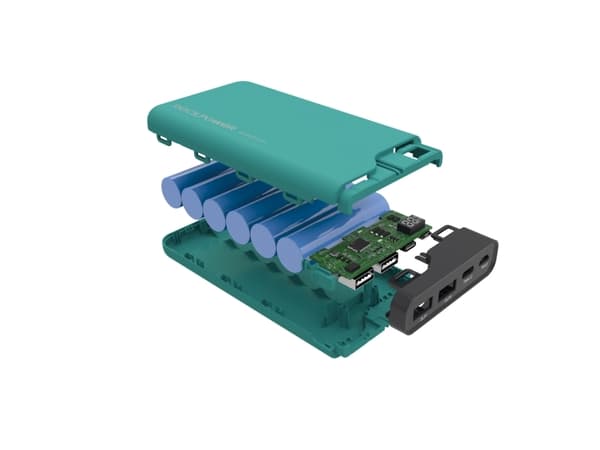 RealPower PB-15000C, 15000 mAh, Sort, Grønn