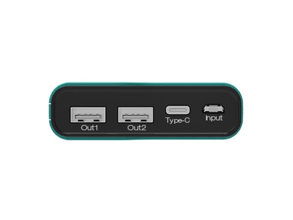 RealPower PB-15000C, 15000 mAh, Sort, Grønn