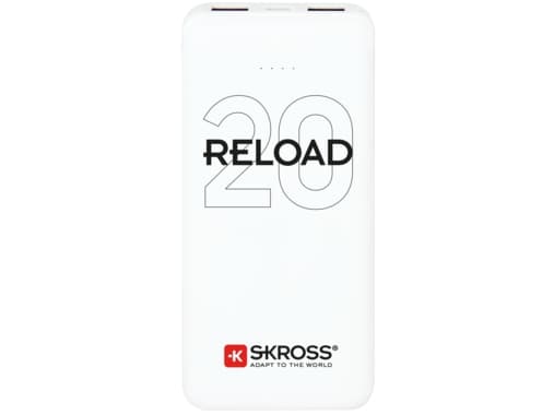 Skross Reload 20, 20000 mAh, litium, 3,7 V, hvit Hvit